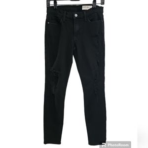 Pistola Ankle Skinny Distressed Black Jeans Sz 28